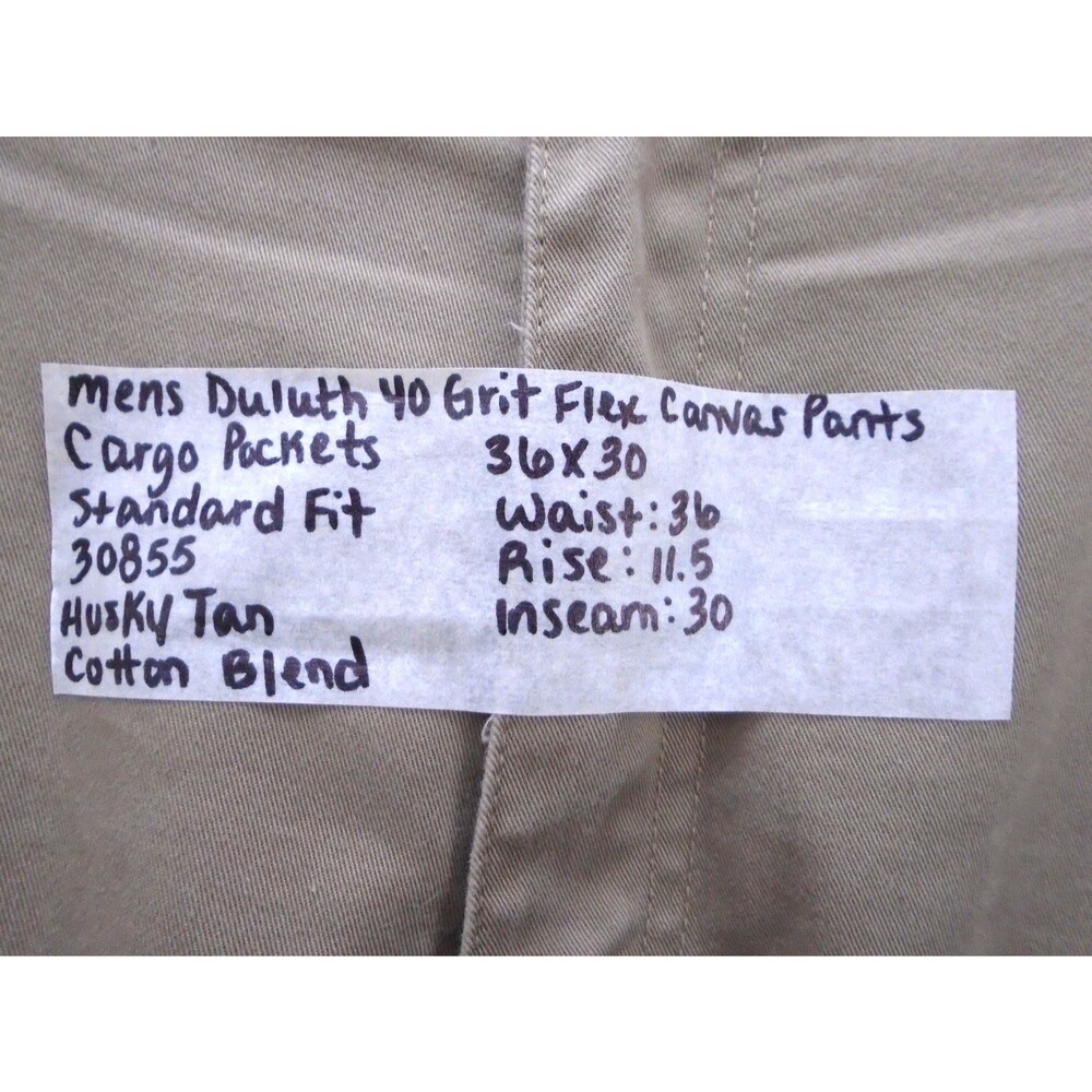 Duluth Trading 40 Grit Cargo Pants Mens 36x30 Tan Flex Workwear Standard Fit - Picture 4 of 11